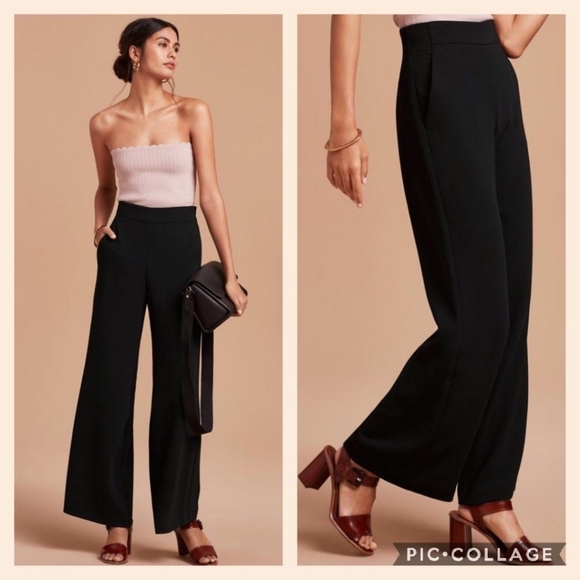 Wilfred Black Wide-leg Cropped Pants - Picture 1 of 7